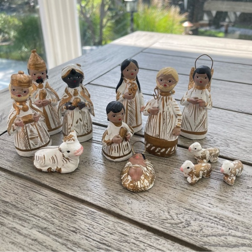 Vintage Mexican Handmade Nativity Scene